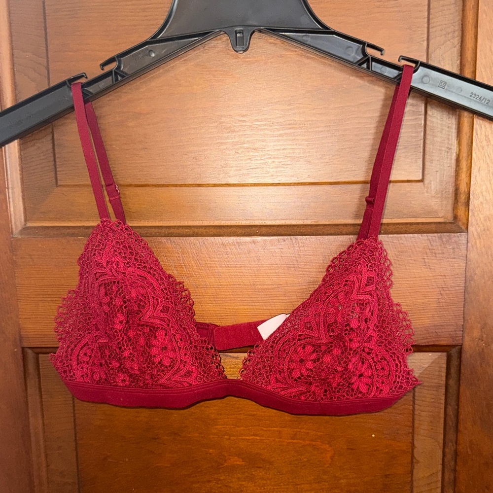 Victoria's Secret Lace Bralette - Deep Red
